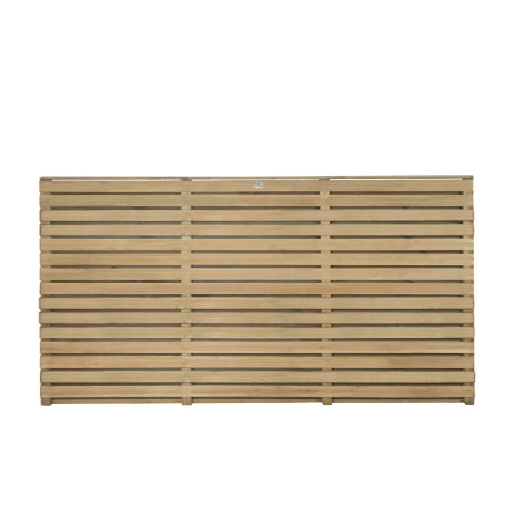 Forest Garden 1.8m x 0.9m Pressure Treated Contemporary Double Slatted Fence Panel – Pack of 4 5013053172728 2